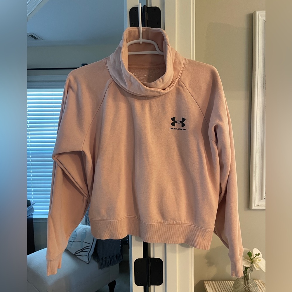 Pink Under Armour Cropped Sweatshirt - Small